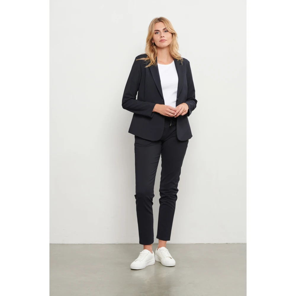 &Co Woman Smalle pasvorm herenbroek Black Dames