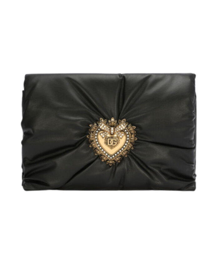 pochette-devotion-en-cuir-noir-souple-avec-boucle-doree
