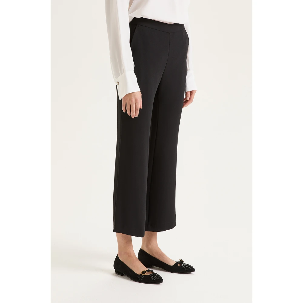 Maliparmi Sable' Crepe Broek Black Dames