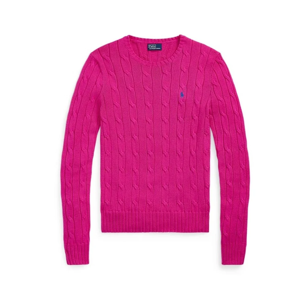 Polo Ralph Lauren Women's Pink Round-Neck Knitwear,, Stylish Vesta For A Trendy Look Small