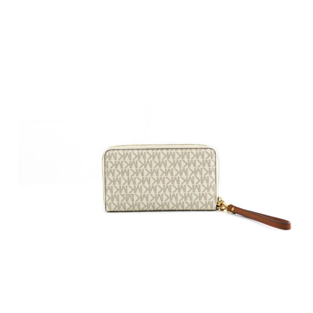 Michael Kors Grote Signature PVC Multifunction Polsband Portemonnee Beige Dames
