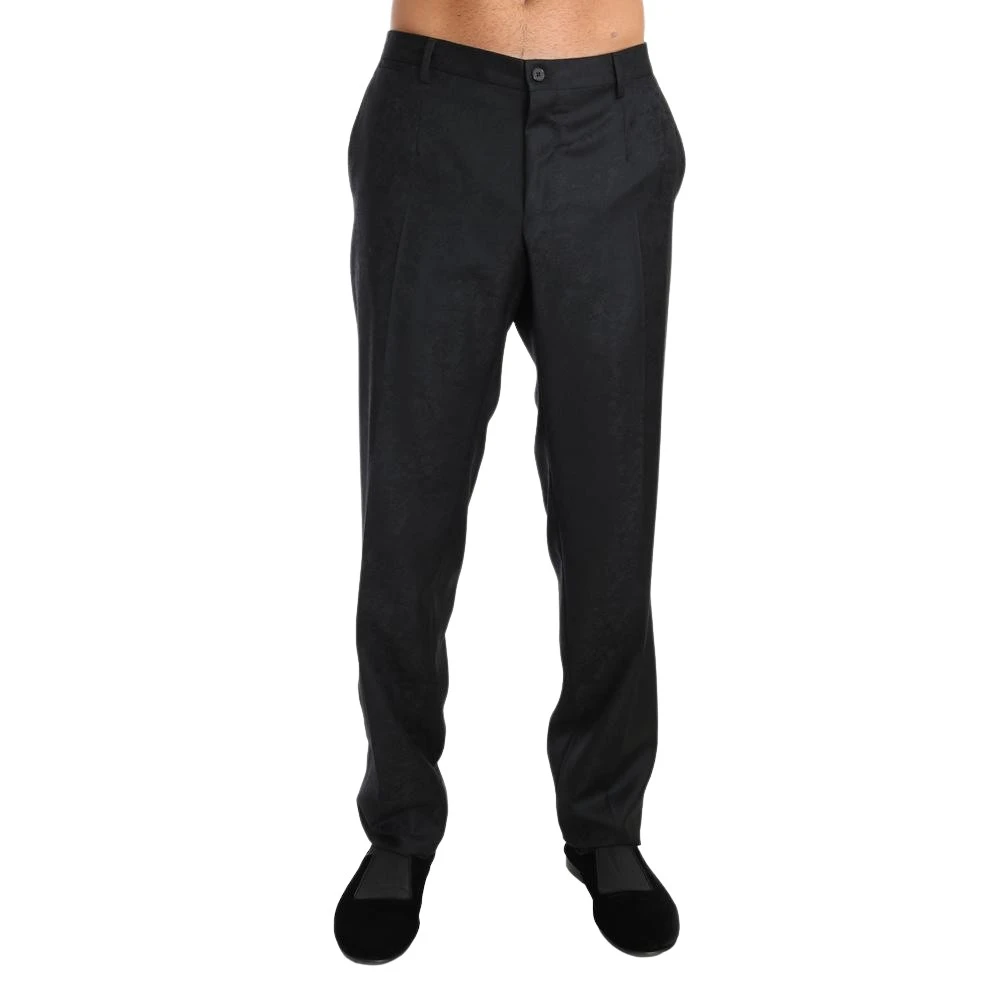 Dolce & Gabbana Elegant Gray Patterned Formal Trousers - Male - Suit Trousers - Gray - 2XL - Trousers - Image 4