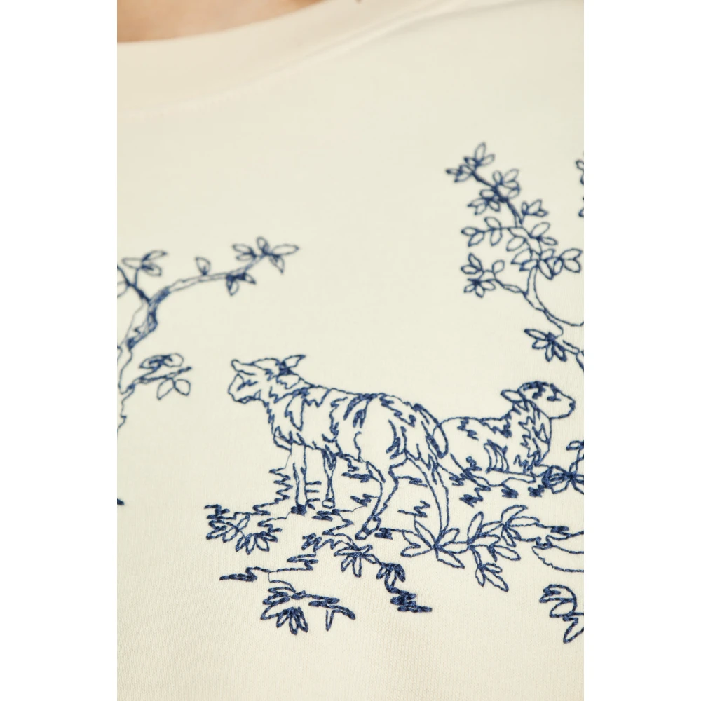 Munthe Sweatshirt met geborduurd patroon 'Friede' Beige Dames