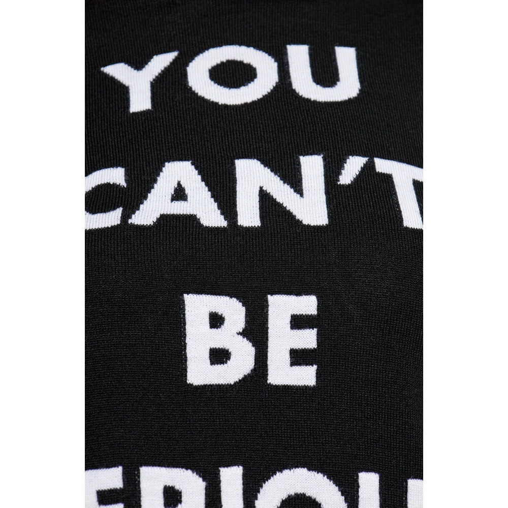 Moschino Trui met geborduurde inscriptie Black Dames