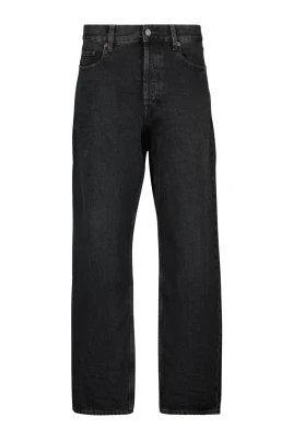 Svart Tvättad Straight Cut Jeans