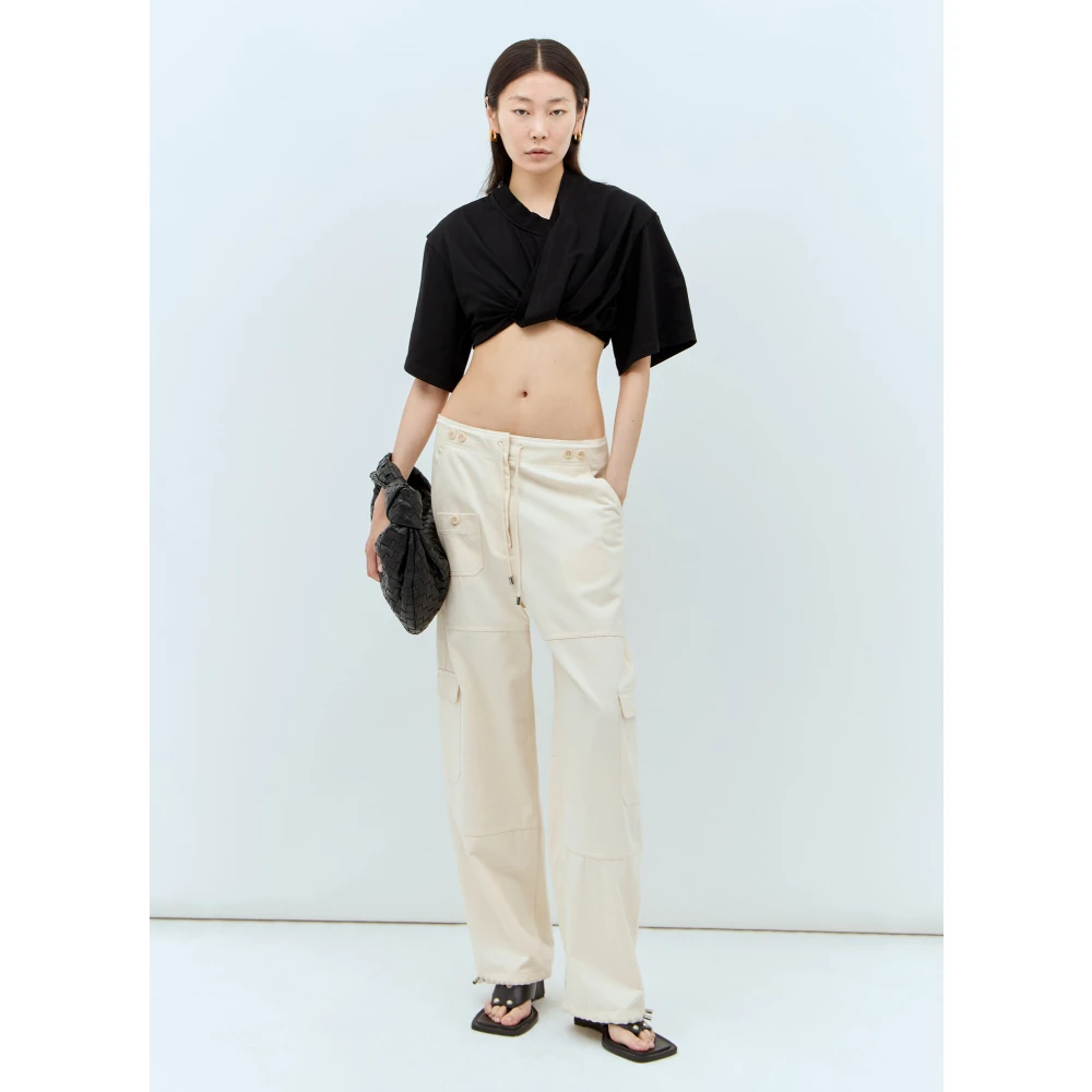 Jacquemus Bahia Court V-Hals T-Shirt Black Dames