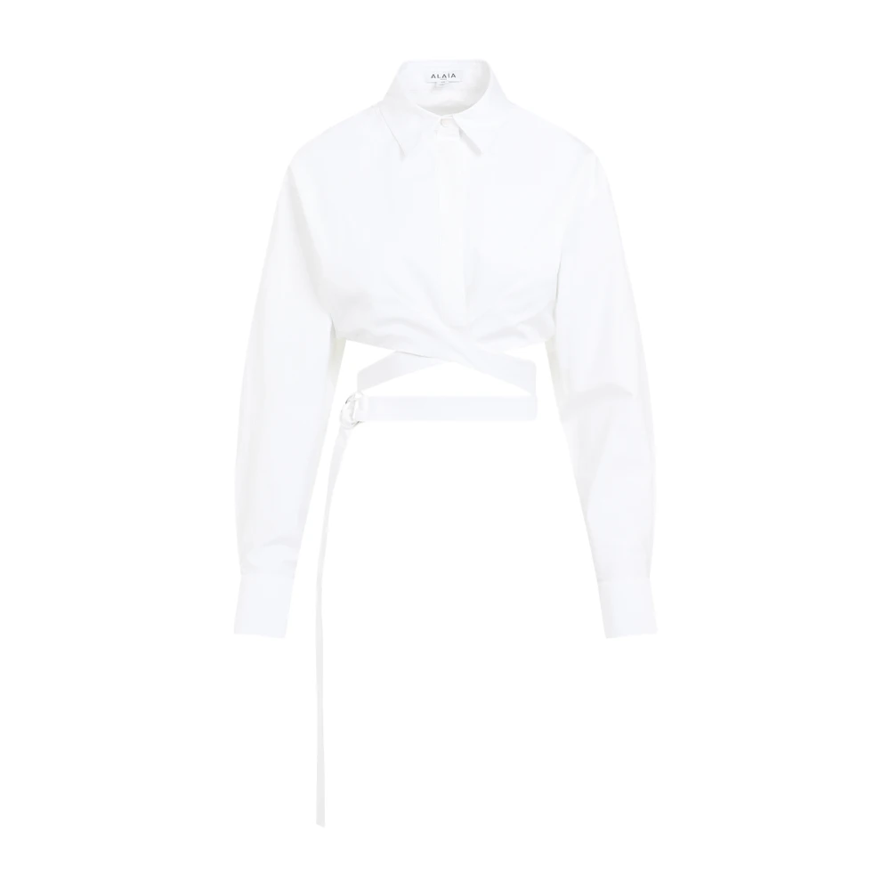 Alaïa Witte Gekruist Ontwerp Shirt White Dames