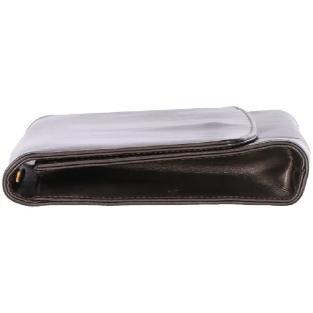 Salvatore Ferragamo Pre-owned Leather clutches Brown Dames
