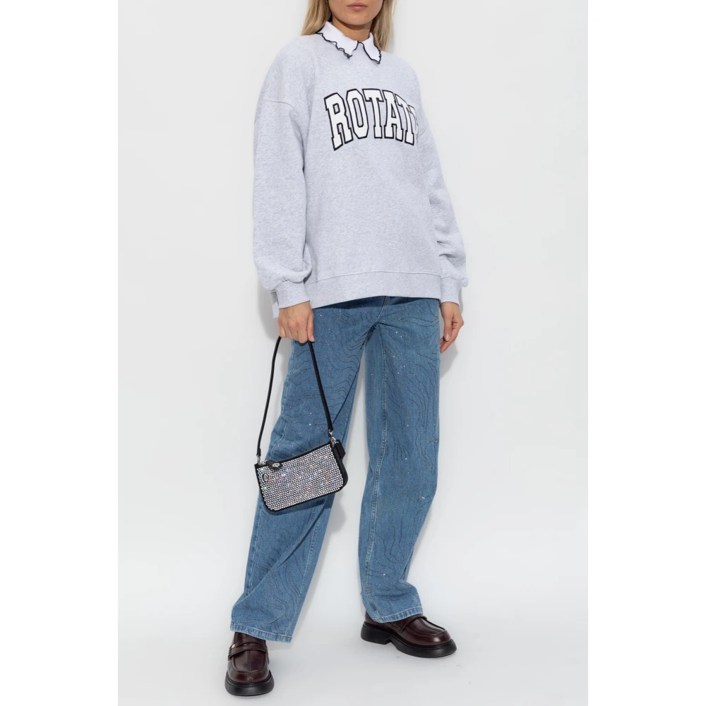 Rotate Birger Christensen Sweatshirt met logo Gray Dames