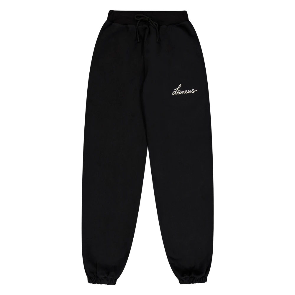 Laneus Sportieve Jersey Katoenen Broek met Logo Borduurwerk Black Unisex