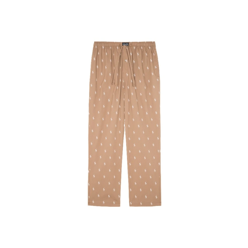 Polo Ralph Lauren Uomo Marrone Pantaloni Da Jogging In Cotone
