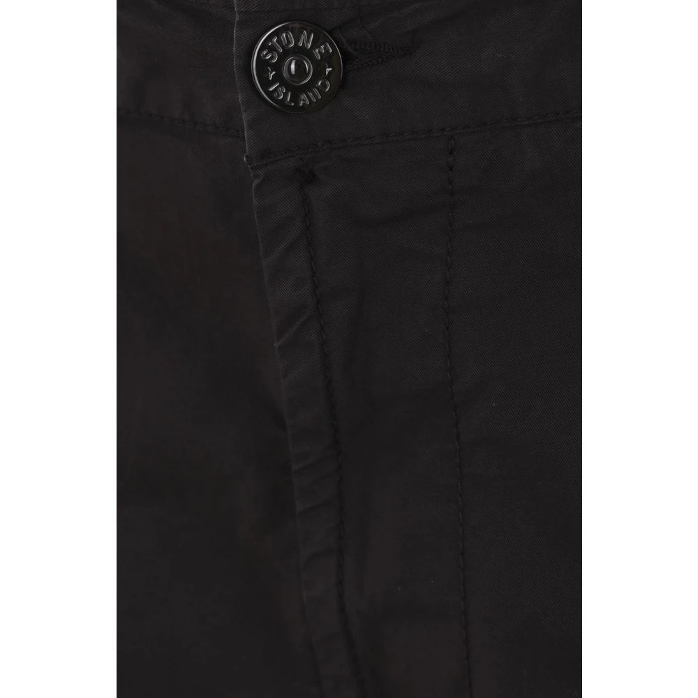 Stone Island Zwarte Cargo Broek Slim Fit Black Heren