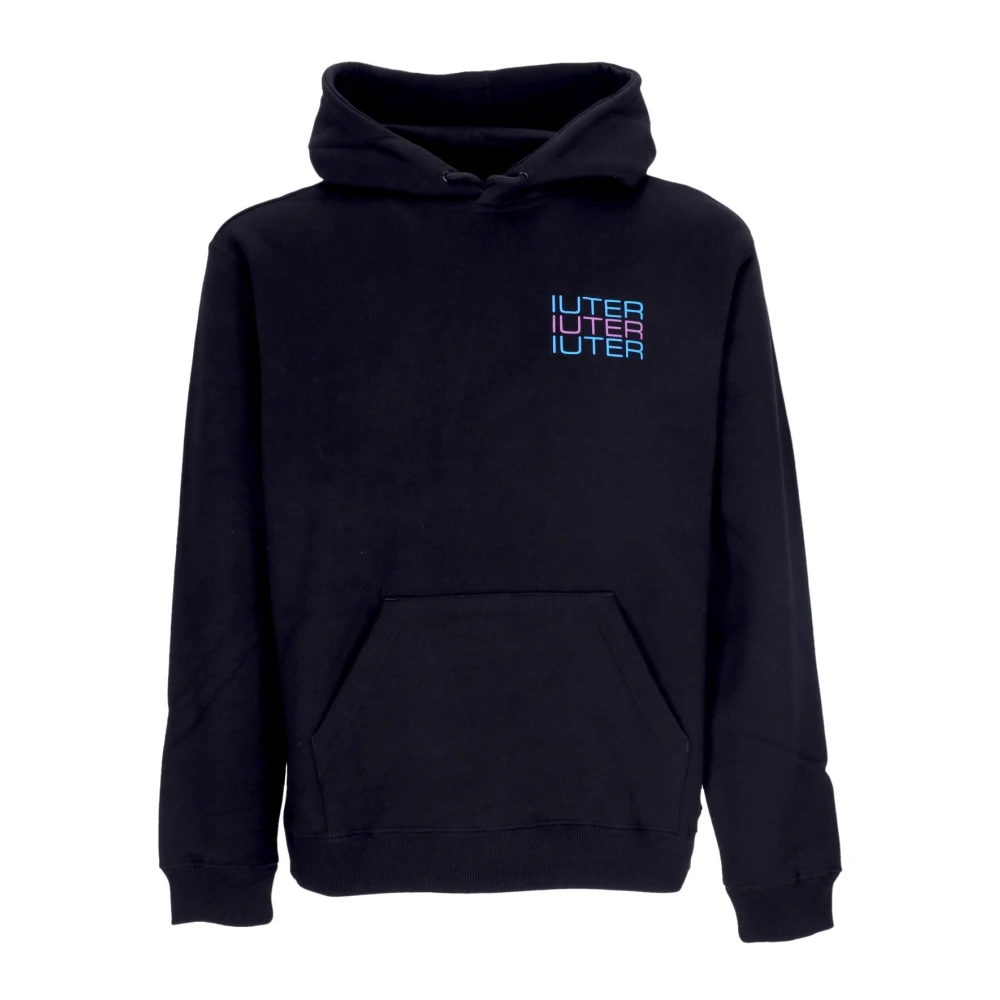 Iuter Men's Black Hoodies, L, Skull Spine Lightweight Hoodie