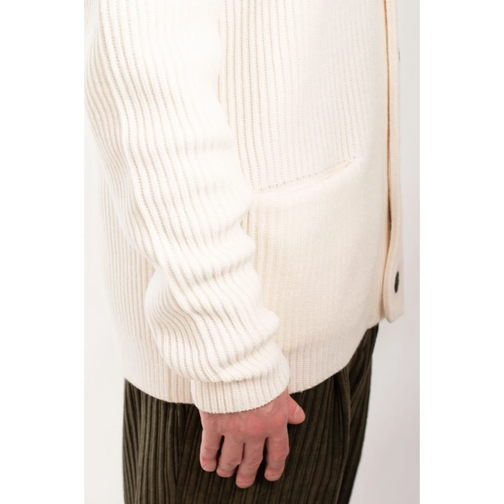 MC2 Saint Barth Gebreide Cardigan met Patches White Heren
