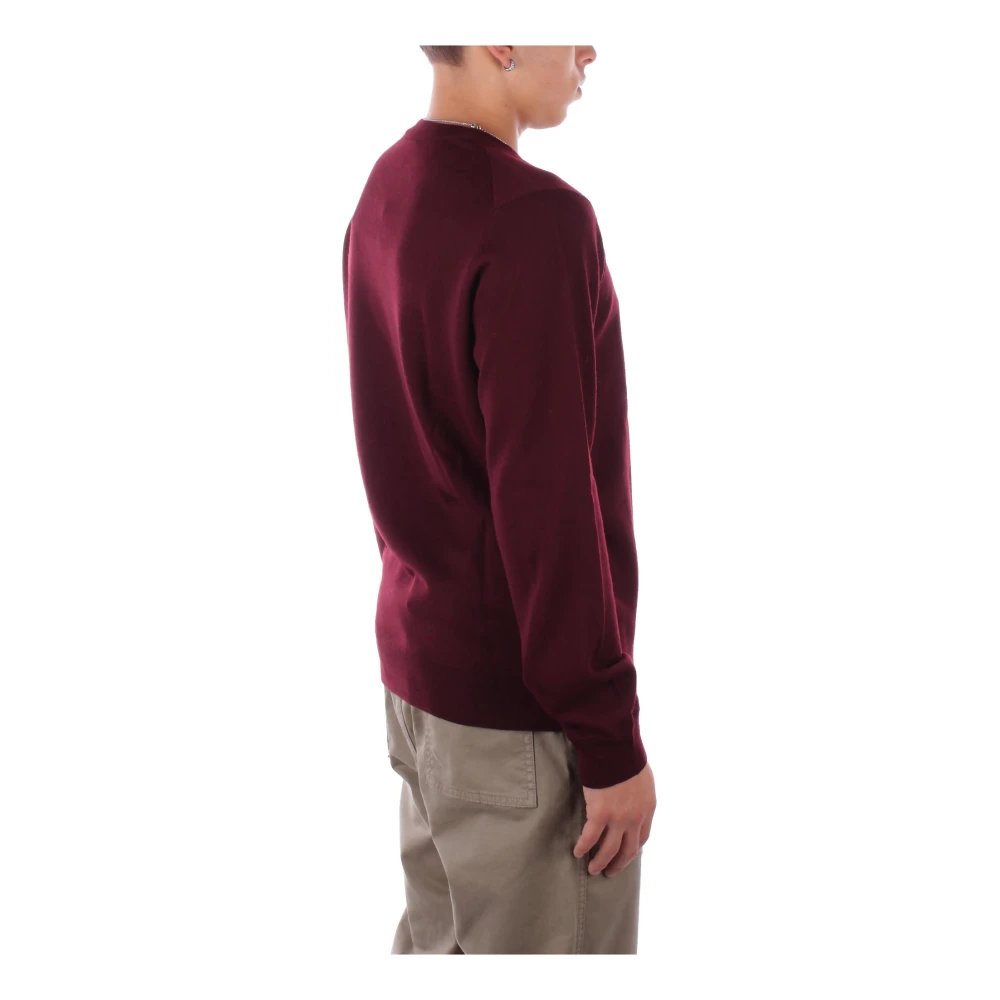 Lacoste Bordeaux Sweaters Logo Front Regular Fit Red Heren