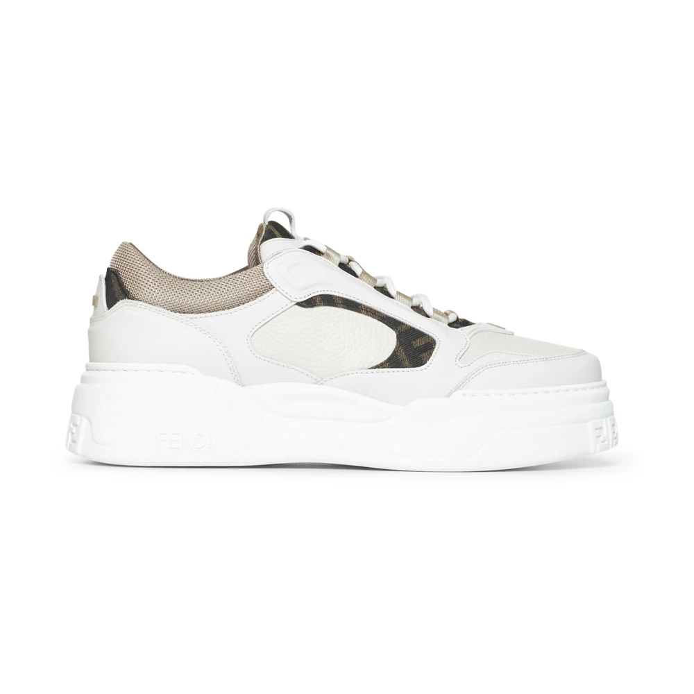 Fendi Men's White Sneakers, 8 Uk, Force Trainers