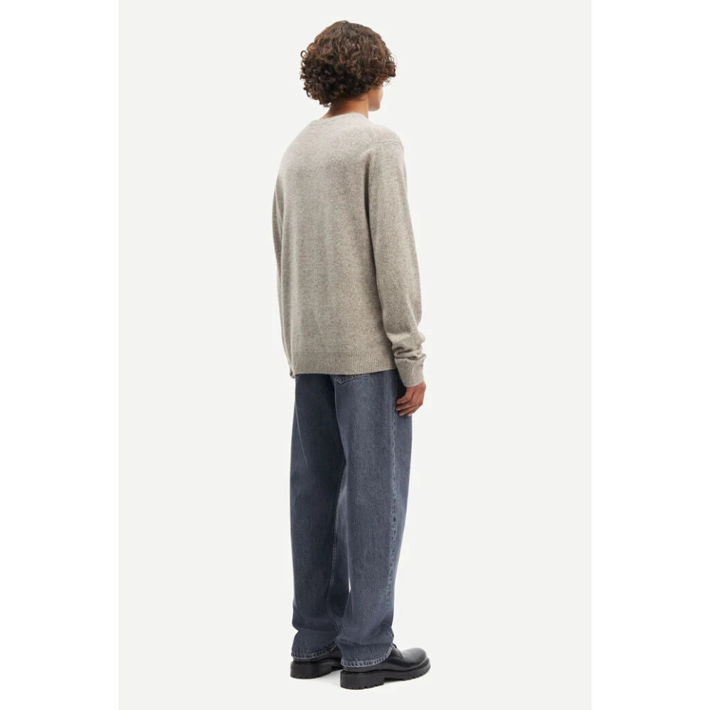 Samsøe Kasjmier Crew Neck Sweater Gray Heren