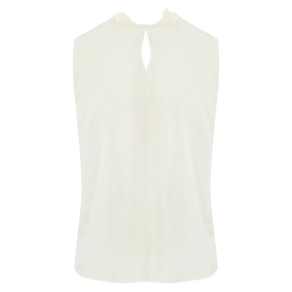 Max Mara Studio Zijden Mouwloze Witte Top White Dames