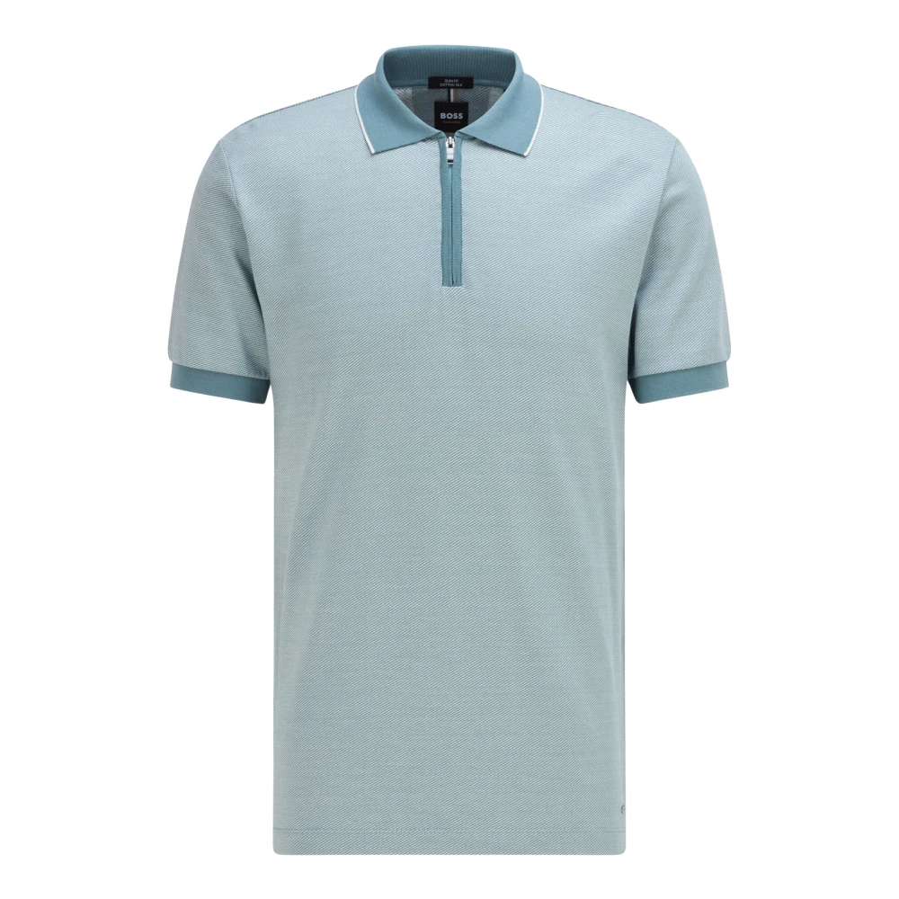 Hugo Boss Dragkedja Polo Skjorta - Tailored Collection Blue, Herr