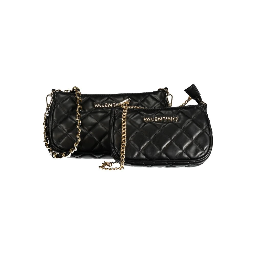 Valentino by Mario Valentino Zwarte polyethyleen schoudertas met kettingriem Black Dames