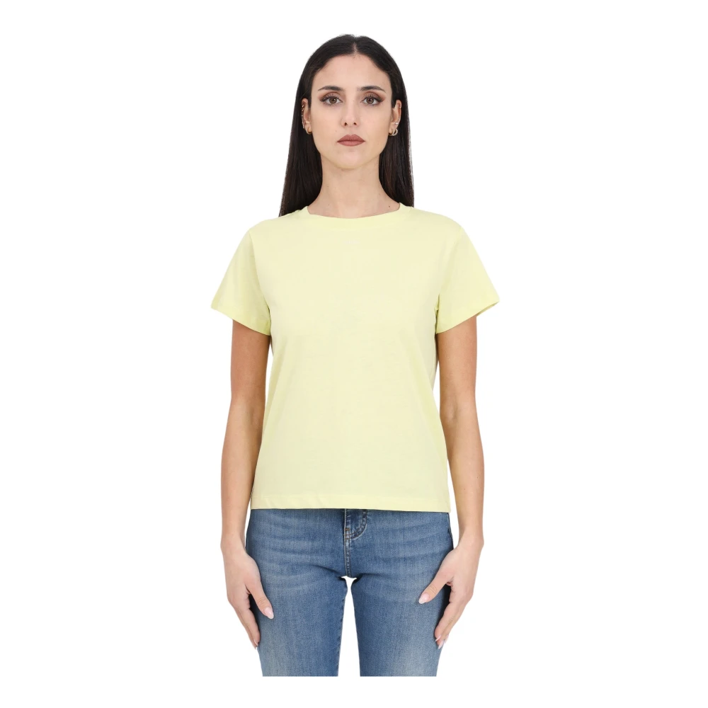 Pinko Gul Chicory Indivia Kortärmad T-shirt Yellow, Dam
