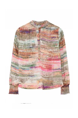 colorful-smock-blouse-with-mandarin-collar