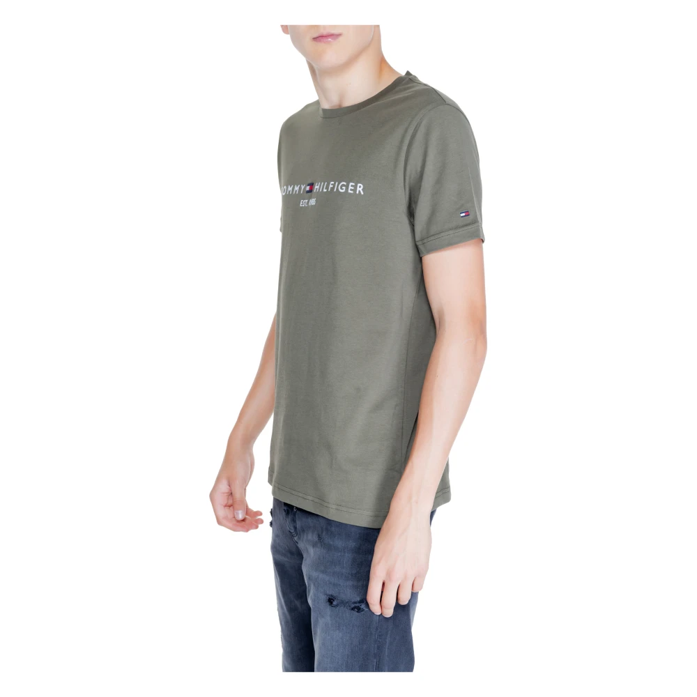 Tommy Hilfiger Logo Tee Heren Katoen Collectie Green Heren