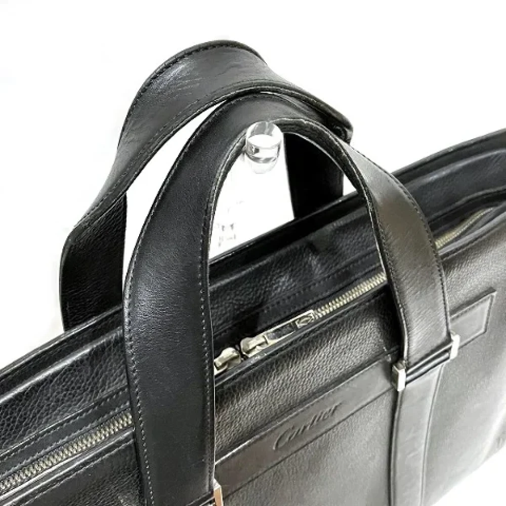 Cartier Vintage Pre-owned Leather handbags Black Heren