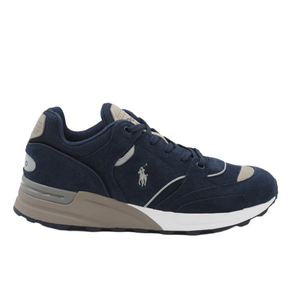Ralph Lauren Blauwe suède herensneakers Heren Schoenen