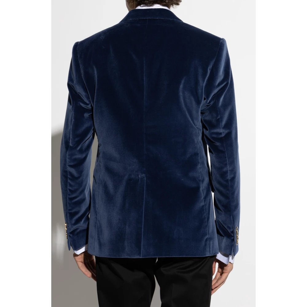 Dolce & Gabbana Fluwelen blazer Blue Heren