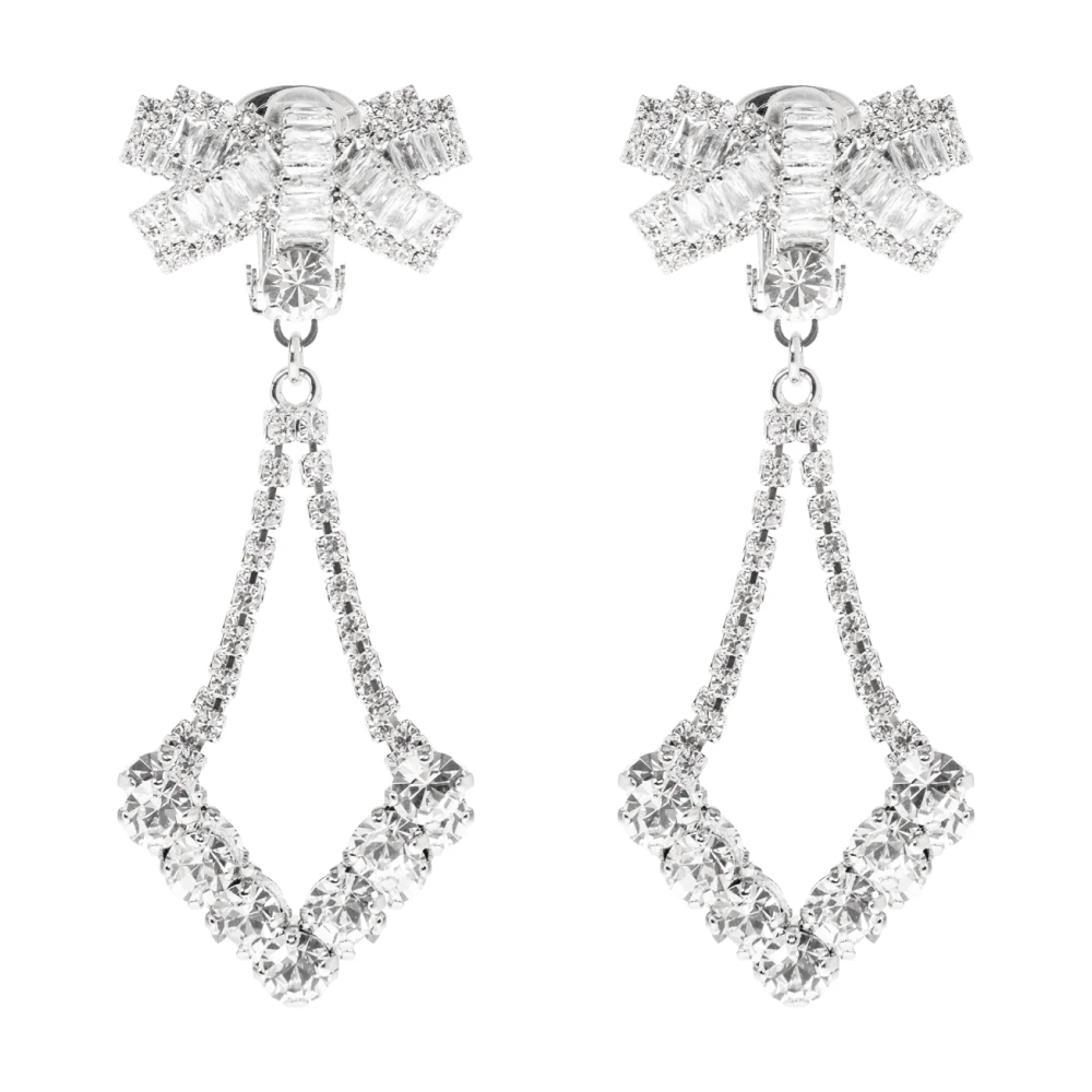 Alessandra Rich Women's Gray Crystal Clip-On Earrings - Earrings - One Size - Accessories