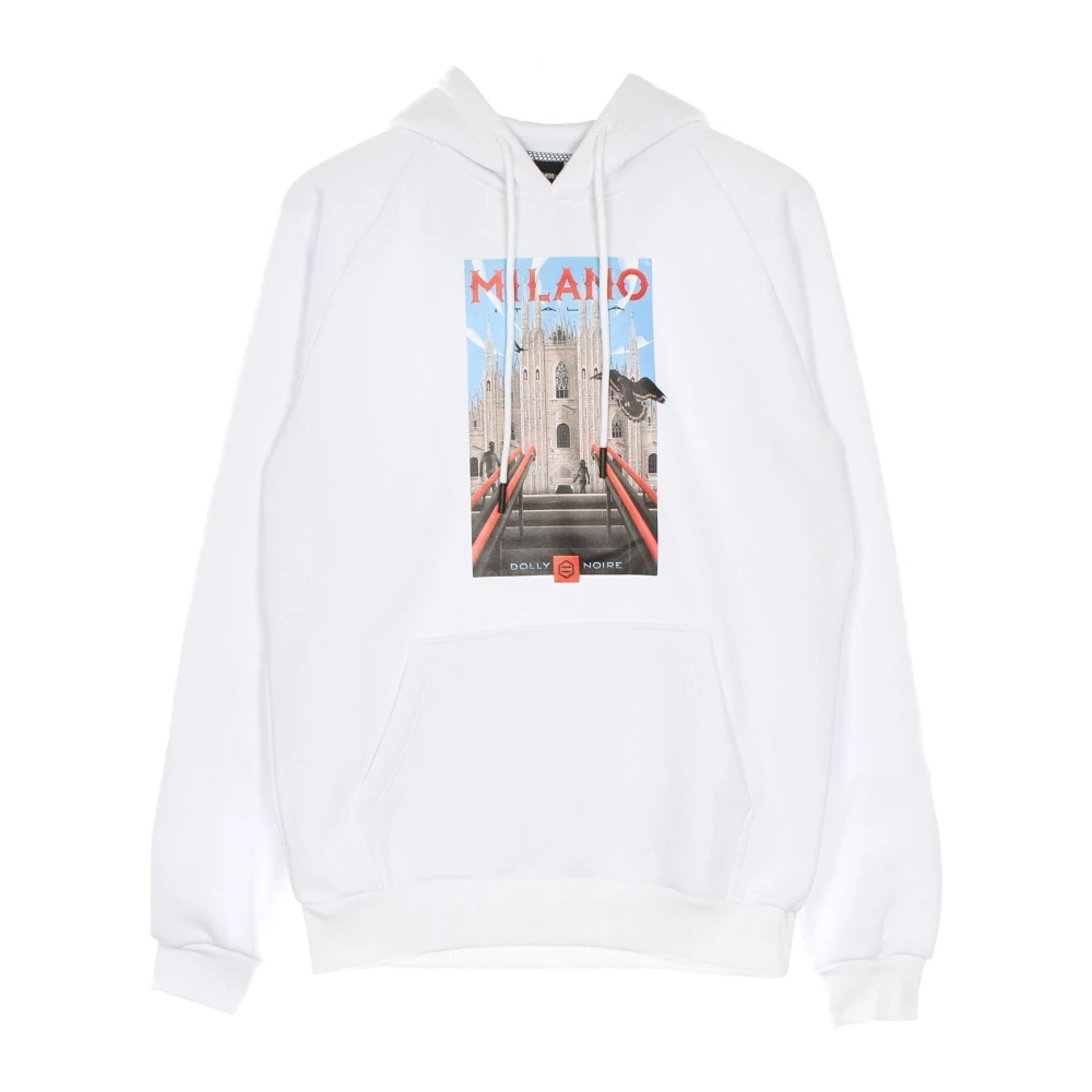 Dolly Noire Witte Milano Hoodie Sweatshirt met Lange Mouwen White Heren