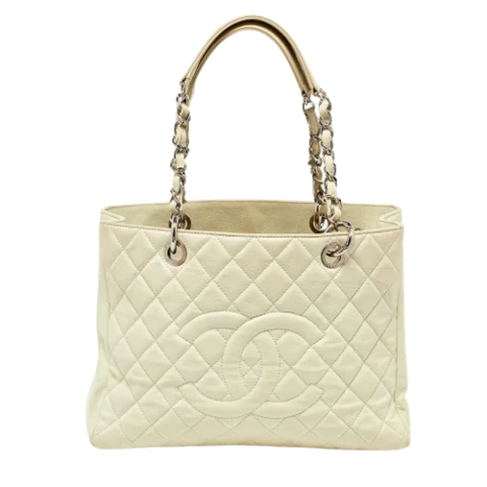 Chanel Vintage Pre-owned Leather totes Beige Dames