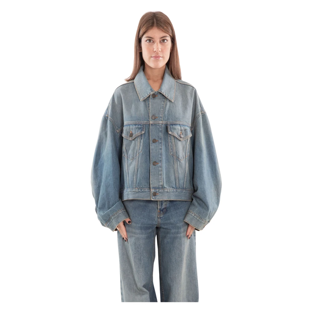Haikure Oil Wash Denim Jacket Blue Dames
