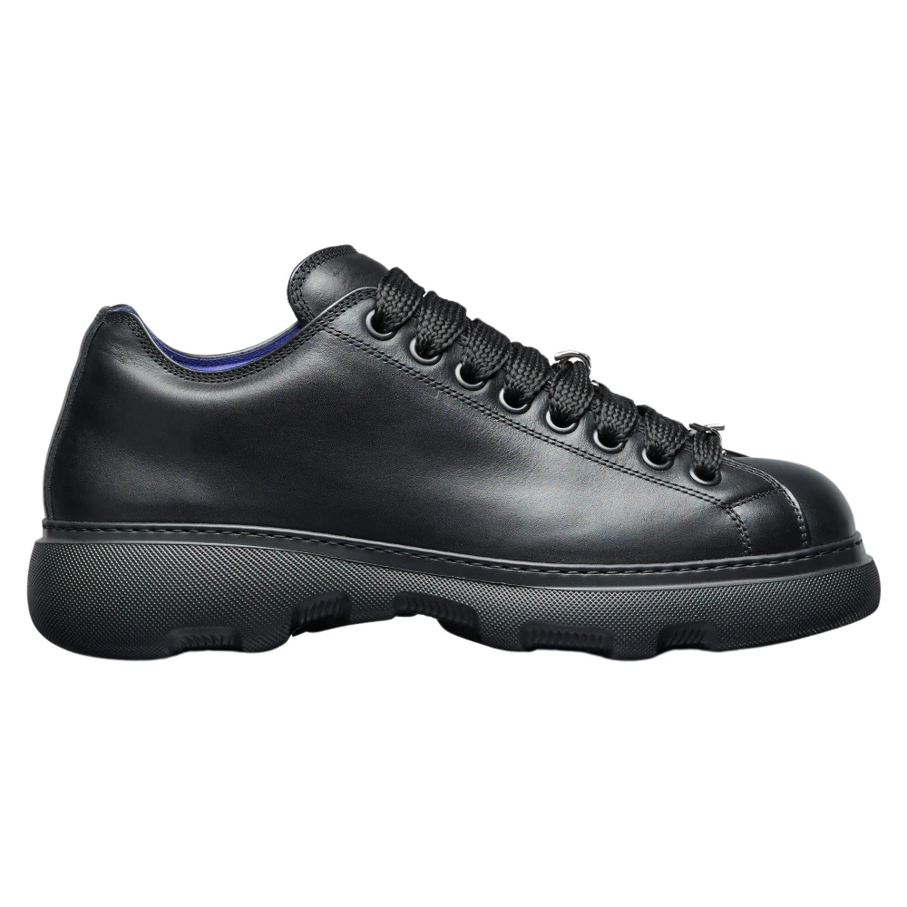 Burberry Men's Black Sneakers, 8 Uk, Chunky Leather Trainers