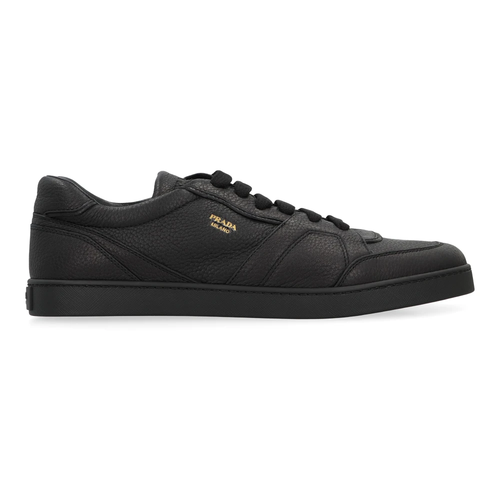 Prada Leather Sneakers Heren Schoenen Zwart