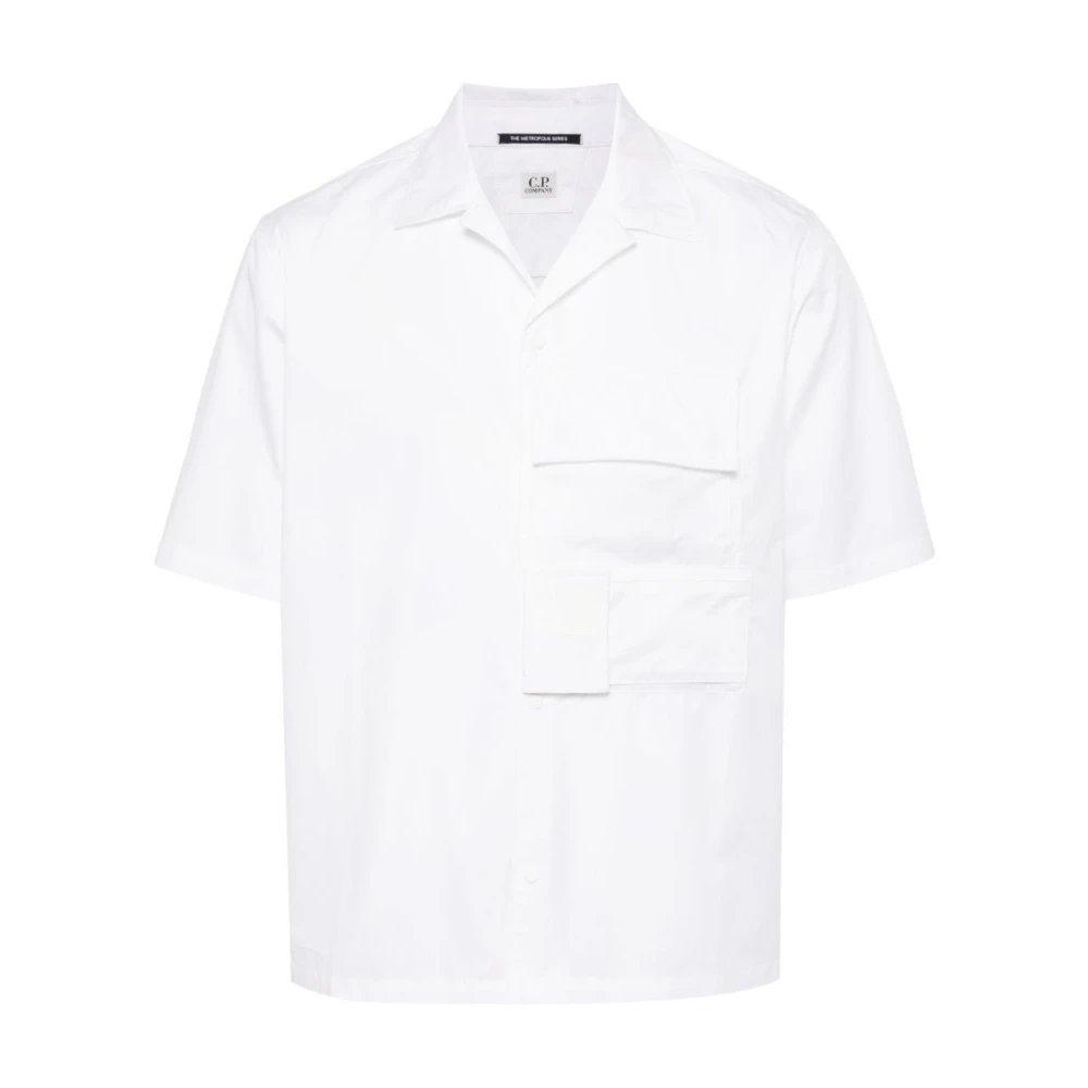 C.P. Company Zak Korte Mouwen Shirt White Heren