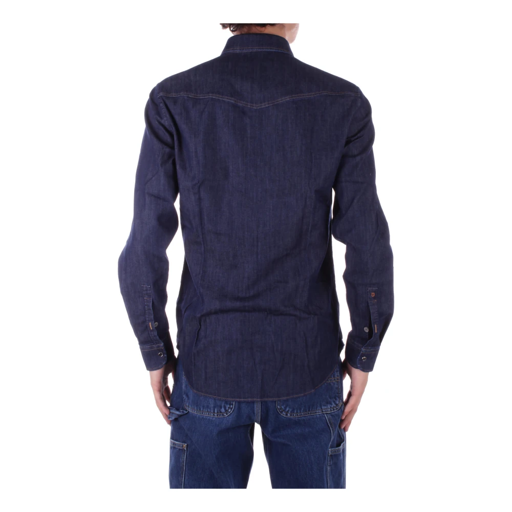 Dondup Denim Clip Front Zakken Shirt Blue Heren