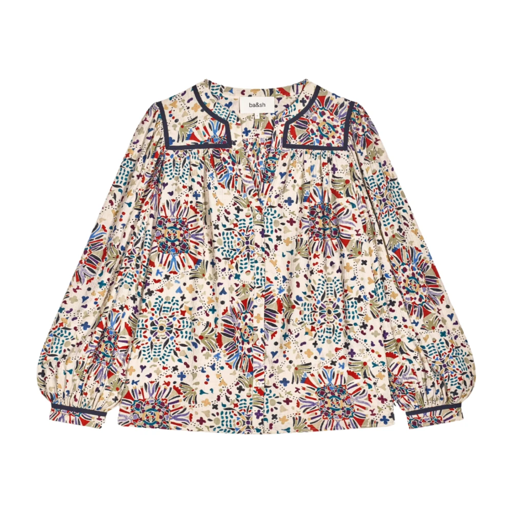 BA&SH Shirt met grafische print beige Multicolor Dames