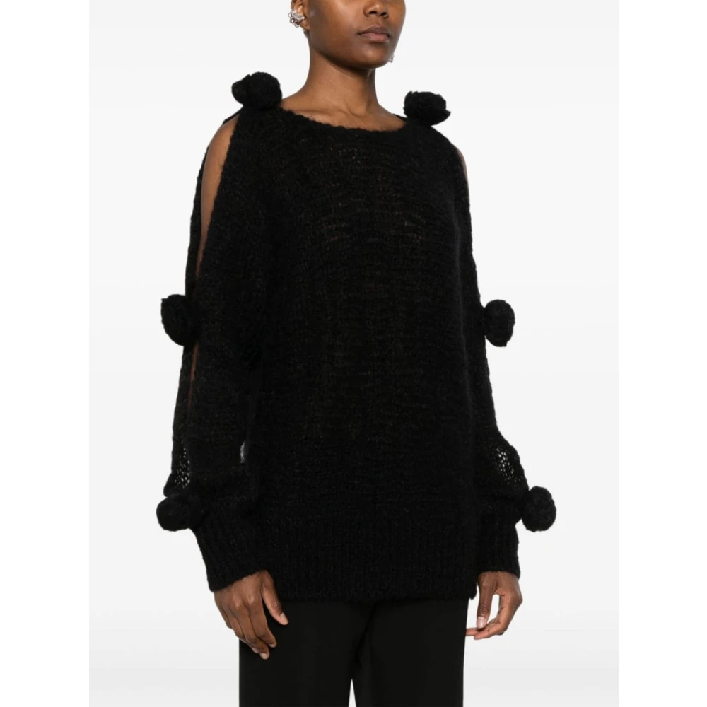 Blumarine Zwarte Trui met 3D Rozen Details Black Dames