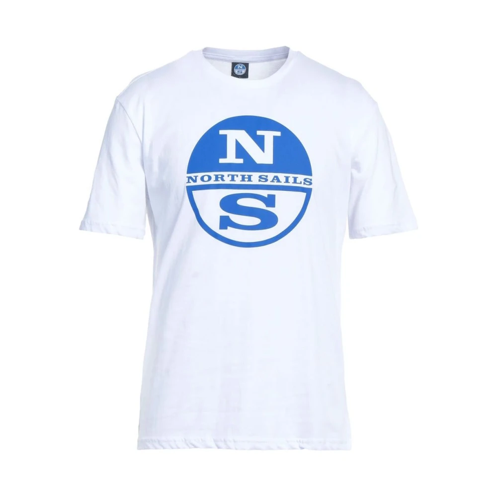 North Sails Wit Katoen Logo Print T-shirt White Heren