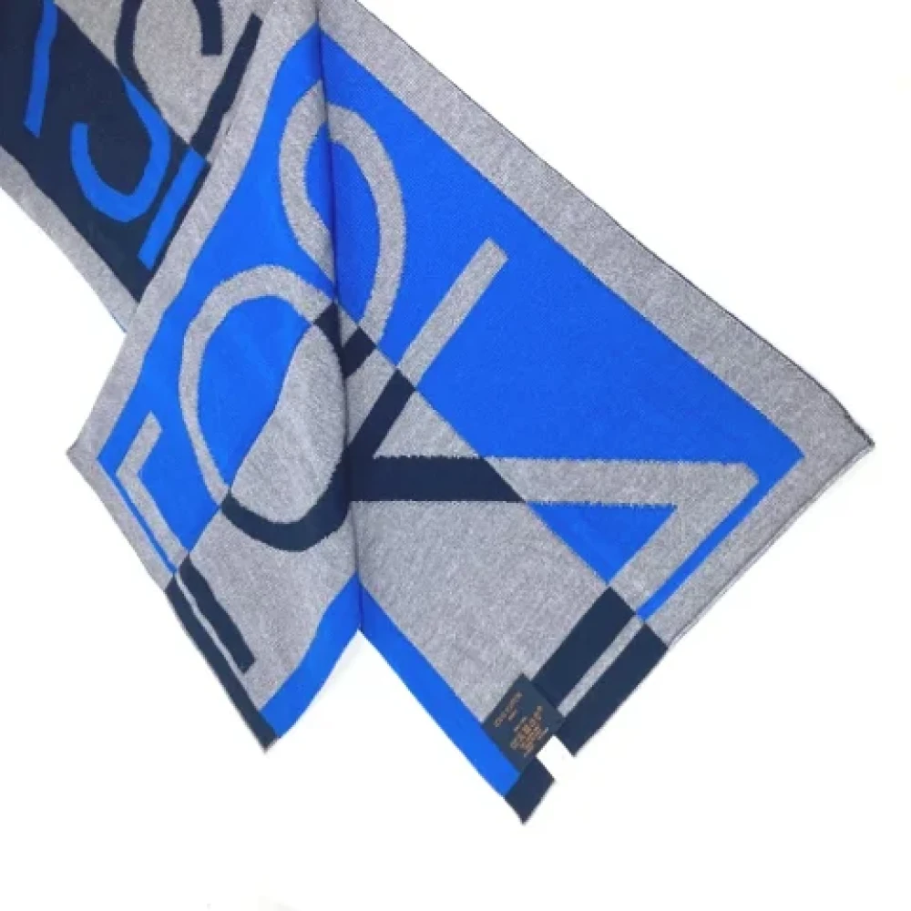 Louis Vuitton Vintage Pre-owned Wool scarves Blue Dames