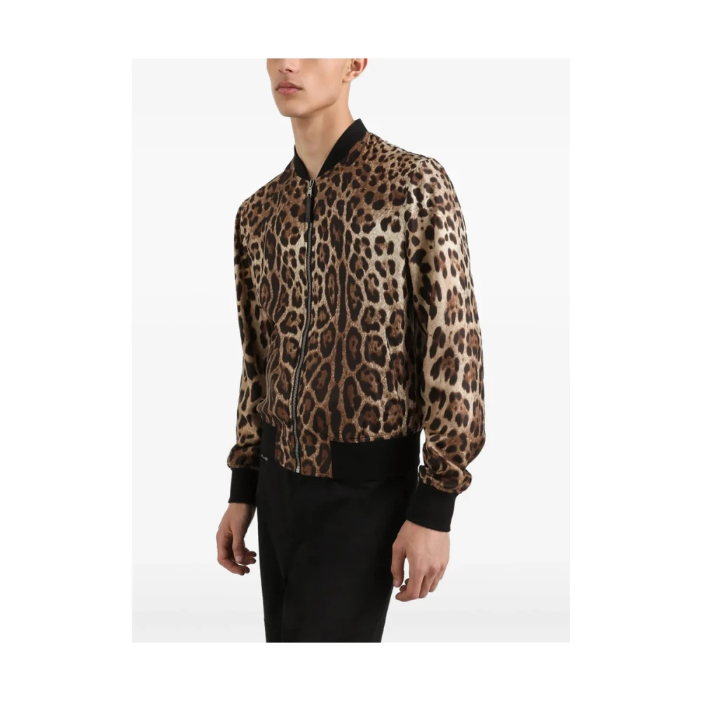 Dolce & Gabbana Animalier Bruine Ritsjas Brown Heren