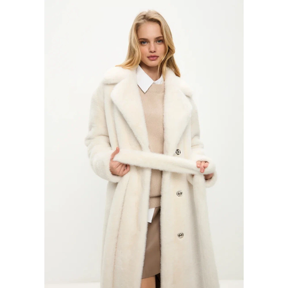 Cesare Gaspari Luxe Nep Bontjas Freya Wit White Dames