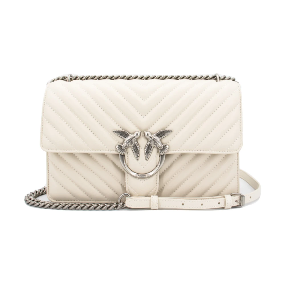 Pinko Gewatteerde Nappaleren Love Tas White Dames
