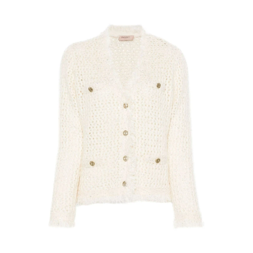 Twinset Witte Mesh Gebreid Jack White Dames