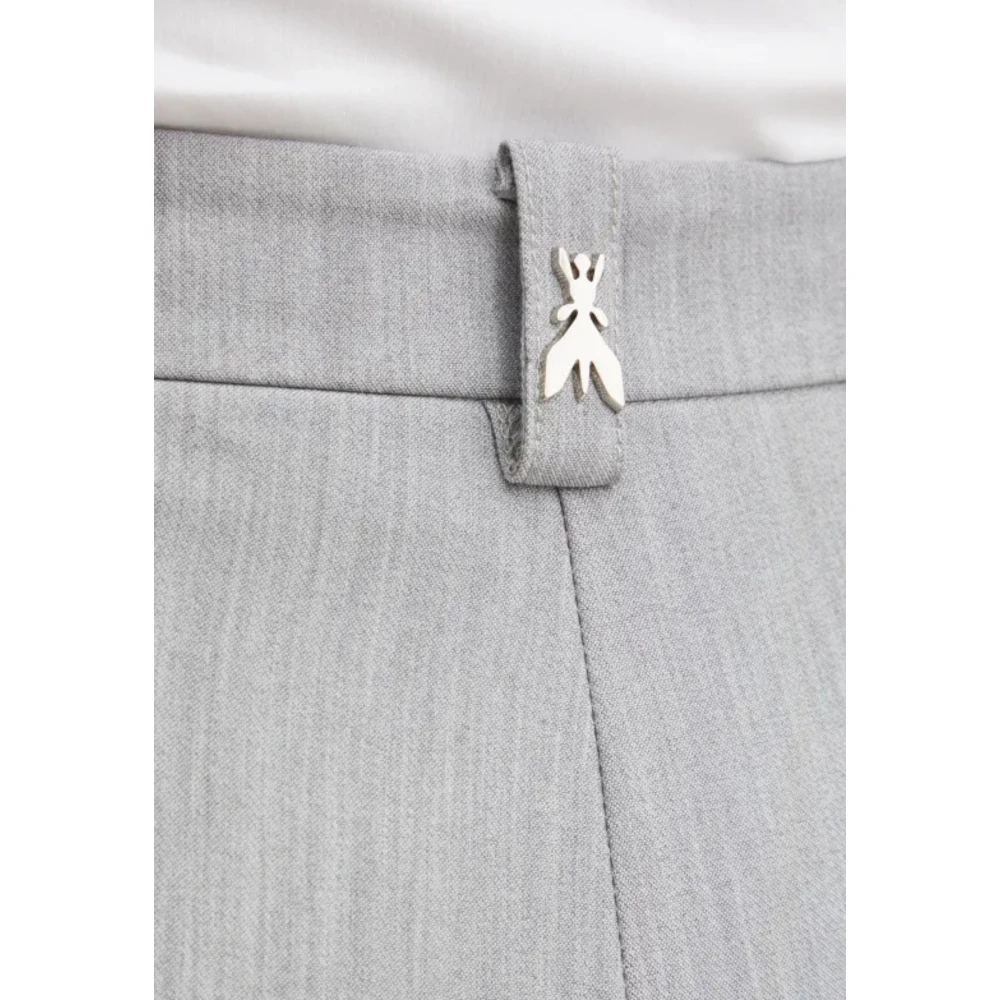 PATRIZIA PEPE Grijze Rechte Plooi Broek Gray Dames