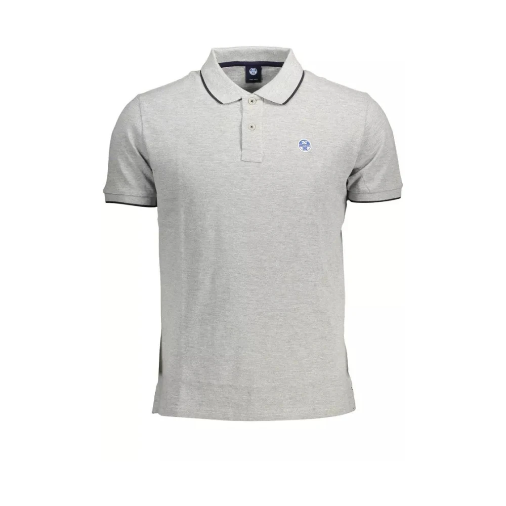 North Sails Men's Gray Elegant Polo Shirt With Contrast Details