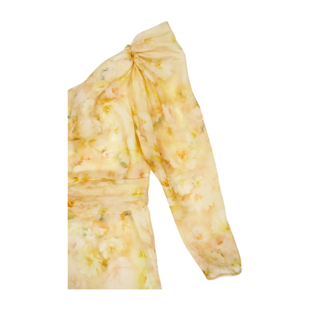 Zimmermann Bloemen lange mouw ceintuur jurk Yellow Dames