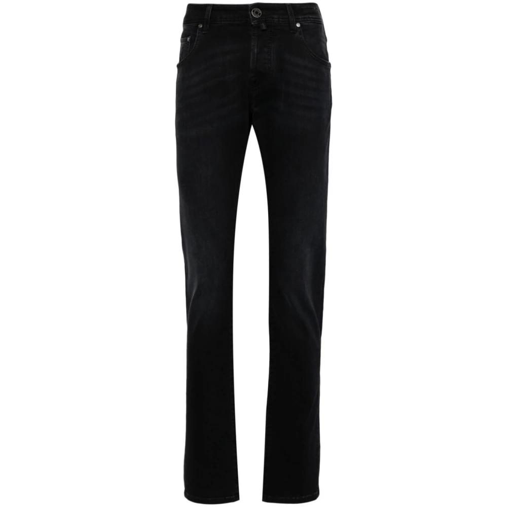 Jacob Cohën Zwarte Stretch Denim Slim Fit Jeans Black Heren